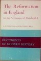 The Reformation in England : to the accesion of Elizabeth I  Cover Image